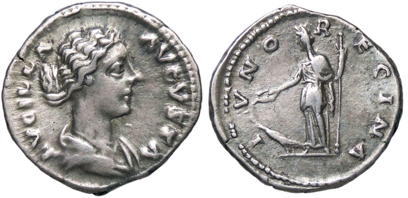 ROMANE IMPERIALI - Lucilla (moglie di L. Vero) - Denario C. 41; RIC 772 (AG g. 3...