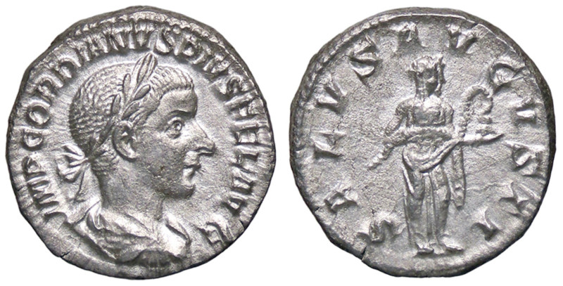 ROMANE IMPERIALI - Gordiano III (238-244) - Denario C. 325; RIC 129a (AG g. 3,79...