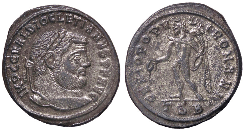 ROMANE IMPERIALI - Diocleziano (284-305) - Follis (Tessalonica) (MI g. 9,54) Tra...