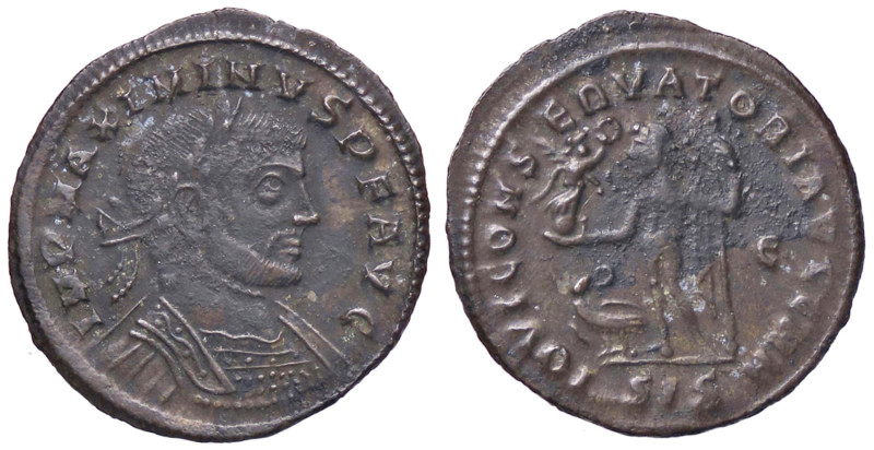 ROMANE IMPERIALI - Massimino II (305-313) - Follis (Siscia) RIC 225b (MI g. 3,2)...