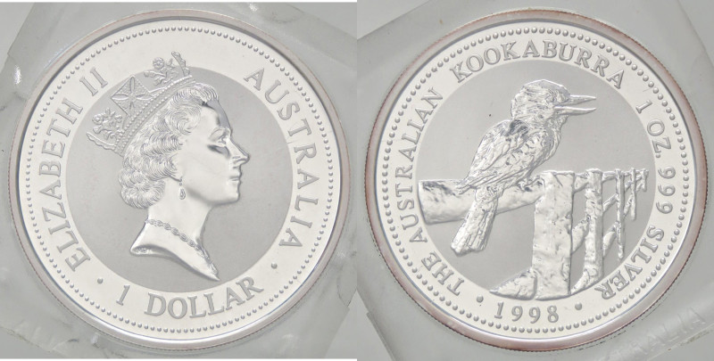 ESTERE - AUSTRALIA - Elisabetta II (1952-2022) - Dollaro 1998 - Kookaburra Kr. 3...