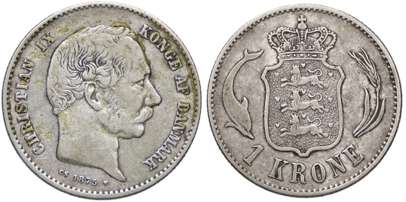 ESTERE - DANIMARCA - Cristiano IX (1863-1906) - Corona 1875 Kr. 797.1 NC AG
qBB