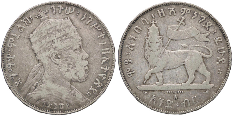 ESTERE - ETIOPIA - Menelik II (1889-1913) - Birr 1889 Kr. 5 R AG
meglio di MB