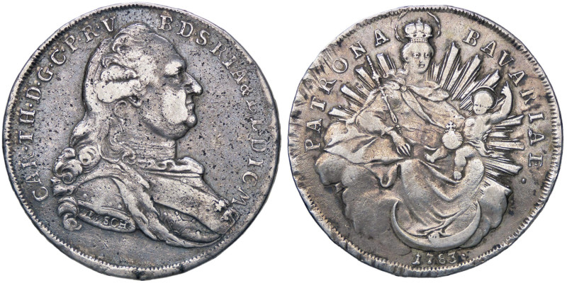 ESTERE - GERMANIA - BAVIERA - Karl Theodor (1777-1799) - Tallero 1783 Kr. 260 AG...