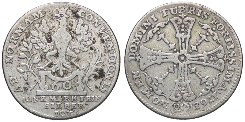 ESTERE - GERMANIA - FRANCOFORTE - Città Libera - 20 Kreuzer 1763 IOT Kr. 226 AG...