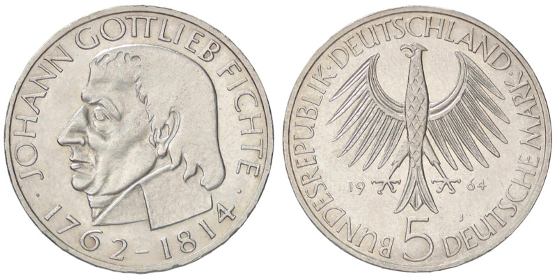 ESTERE - GERMANIA - Repubblica Federale (1949) - 5 Marchi 1964 - Fichte Kr. 118....