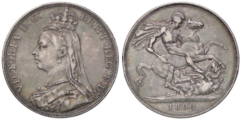 ESTERE - GRAN BRETAGNA - Vittoria (1837-1901) - Corona 1890 Kr. 765 AG Colpetto...