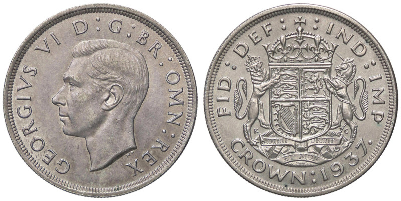 ESTERE - GRAN BRETAGNA - Giorgio VI (1936-1952) - Corona 1937 Kr. 857 AG
SPL+/q...