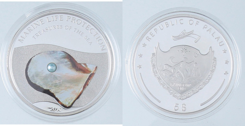 ESTERE - PALAU - Repubblica - 5 Dollari 2010 - Perla blu AG In scatola
FS