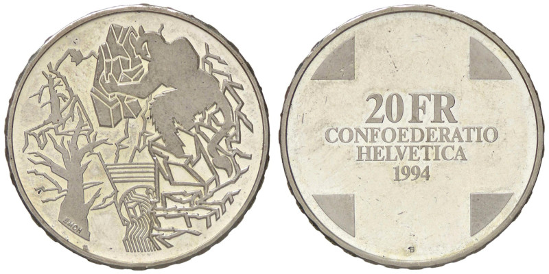 ESTERE - SVIZZERA - Confederazione - 20 Franchi 1994 - Ponte del diavolo Kr. 74 ...