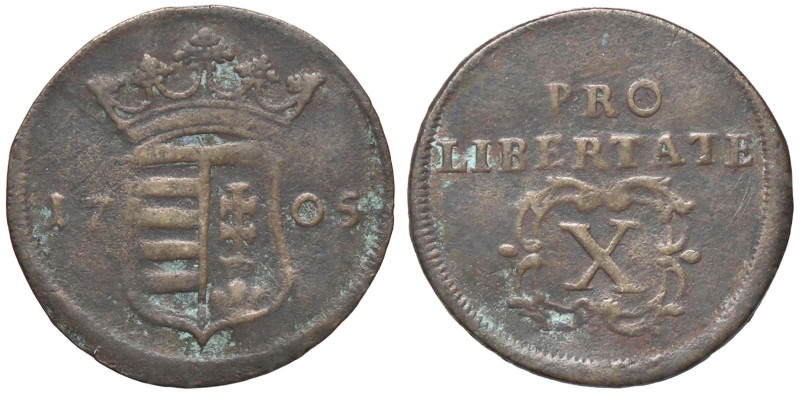 ESTERE - UNGHERIA - Leopoldo I (1658-1705) - 10 Poltura 1705 Kr. 264.1 CU Moneta...