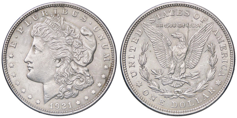 ESTERE - U.S.A. - Dollaro 1921 - Morgan Kr. 110 AG Graffio al R/
qSPL