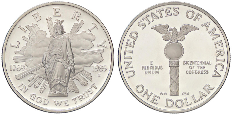 ESTERE - U.S.A. - Dollaro 1989 - Liberty AG In scatola
FS