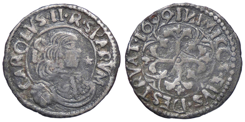 ZECCHE ITALIANE - CAGLIARI - Carlo II (1665-1700) - Reale 1699 CNI 73; MIR 88/8 ...