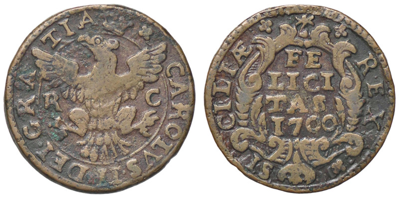 ZECCHE ITALIANE - PALERMO - Carlo II (1674-1700) - Grano 1700 Spahr 84; MIR 497/...