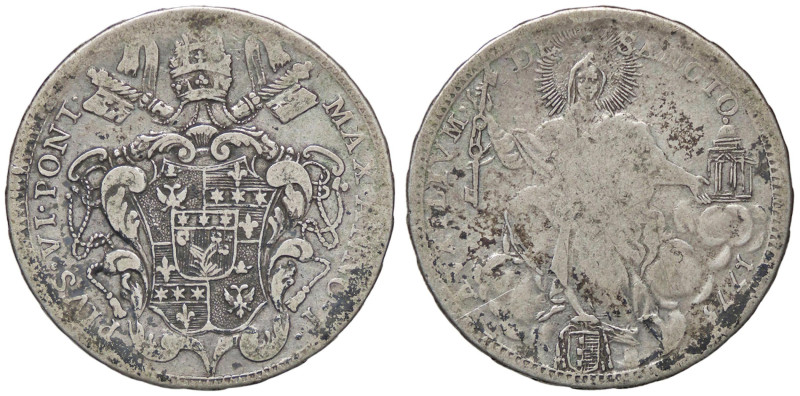 ZECCHE ITALIANE - ROMA - Pio VI (1775-1799) - Mezzo scudo romano 1775 A. I CNI 7...