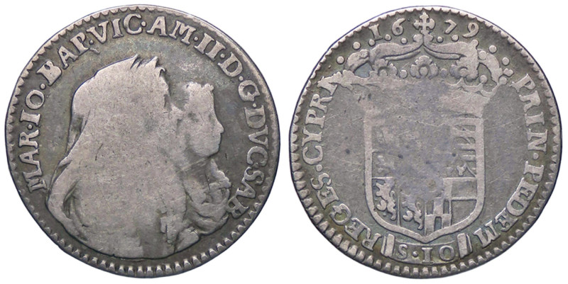 SAVOIA - Vittorio Amedeo II (reggenza, 1675-1680) - Mezza lira 1679 MIR 839e R A...