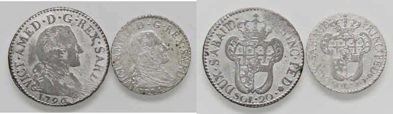 SAVOIA - Vittorio Amedeo III (1773-1796) - 20 Soldi 1796 Mont. 373 MI Assieme a ...