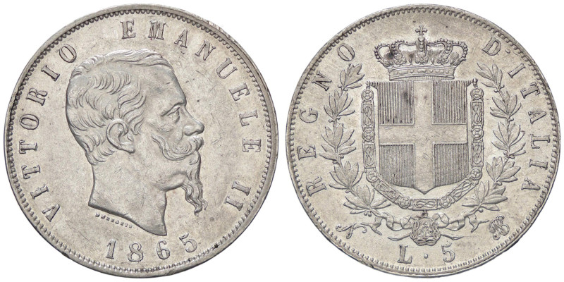 SAVOIA - Vittorio Emanuele II Re d'Italia (1861-1878) - 5 Lire 1865 N Pag. 486; ...