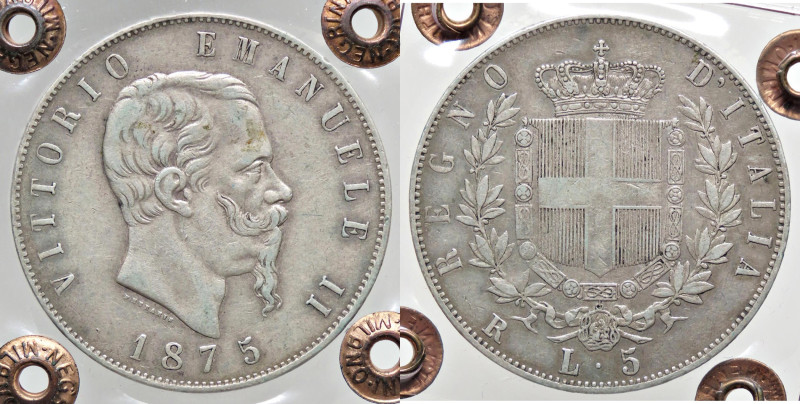 SAVOIA - Vittorio Emanuele II Re d'Italia (1861-1878) - 5 Lire 1875 R Pag. manca...