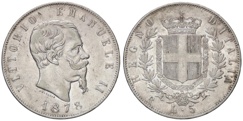 SAVOIA - Vittorio Emanuele II Re d'Italia (1861-1878) - 5 Lire 1878 R Pag. 503; ...