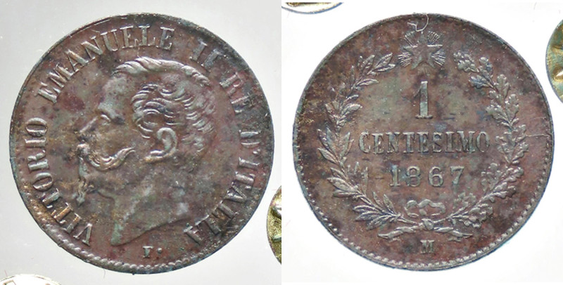 SAVOIA - Vittorio Emanuele II Re d'Italia (1861-1878) - Centesimo 1867 M Pag. 56...