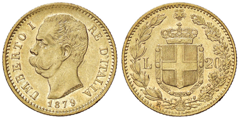 SAVOIA - Umberto I (1878-1900) - 20 Lire 1879 Pag. 575; Mont. 10 AU
BB+