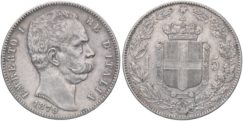 SAVOIA - Umberto I (1878-1900) - 5 Lire 1879 Pag. 590; Mont. 33 AG
qSPL