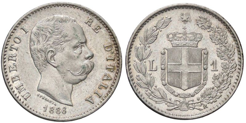 SAVOIA - Umberto I (1878-1900) - Lira 1886 Pag. 603; Mont. 48 AG
SPL+/qFDC