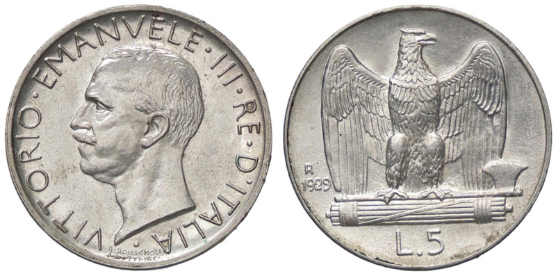 SAVOIA - Vittorio Emanuele III (1900-1943) - 5 Lire 1929 * Aquiletta Pag. 712; M...