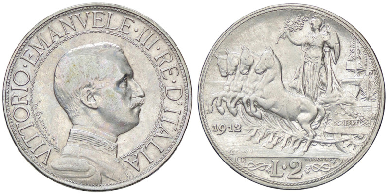 SAVOIA - Vittorio Emanuele III (1900-1943) - 2 Lire 1912 Quadriga lenta Pag. 735...