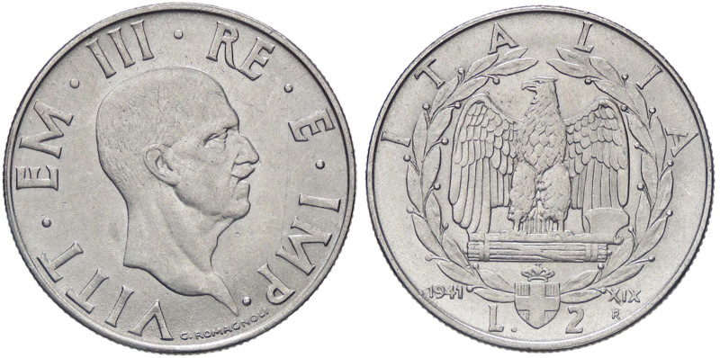 SAVOIA - Vittorio Emanuele III (1900-1943) - 2 Lire 1941 XIX Impero Pag. 760; Mo...