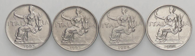 SAVOIA - Vittorio Emanuele III (1900-1943) - Lira 1922÷1928 Italia Mont. 204÷209...