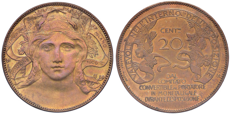 SAVOIA - Vittorio Emanuele III (1900-1943) - 20 Centesimi 1906 Fiera di Milano P...