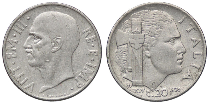 SAVOIA - Vittorio Emanuele III (1900-1943) - 20 Centesimi 1936 XIV Impero Pag. 8...