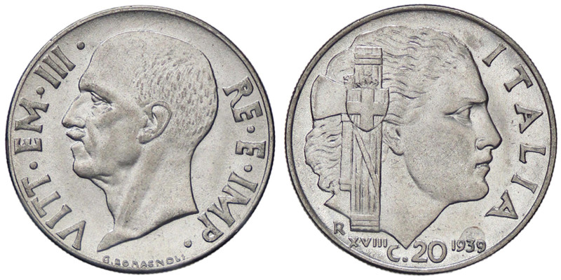 SAVOIA - Vittorio Emanuele III (1900-1943) - 20 Centesimi 1939 XVIII Impero Pag....