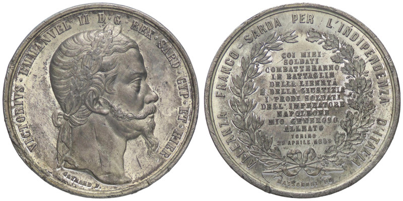 MEDAGLIE - SAVOIA - Vittorio Emanuele II (1849-1861) - Medaglia 1859 - Alleanza ...