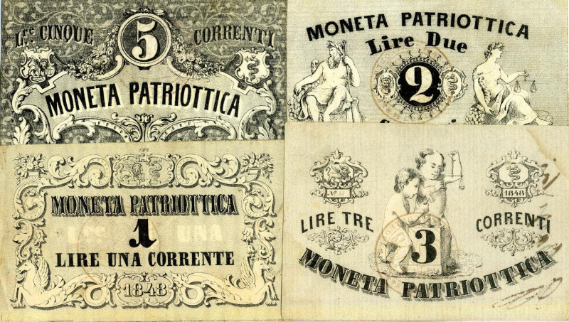 CARTAMONETA - LOMBARDO-VENETO - Moneta Patriottica di Venezia - Serie 1848 - 4 b...