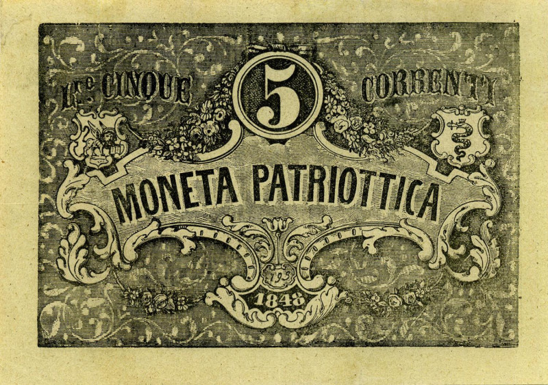 CARTAMONETA - RISORGIMENTALI - Buoni Patriottici - Prima guerra mondiale - 5 Lir...