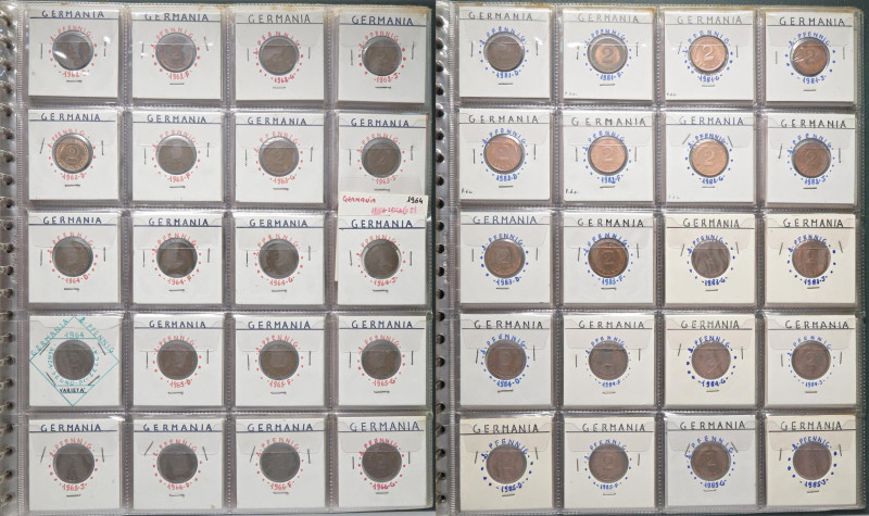 LOTTI - Estere GERMANIA - Lotto di circa 150 monete da 2 pfennig, dal 1962 al 19...