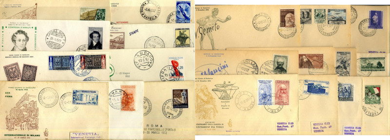 AREA ITALIANA - ITALIA REPUBBLICA - Posta Ordinaria 1952 - FDC Venetia annata co...