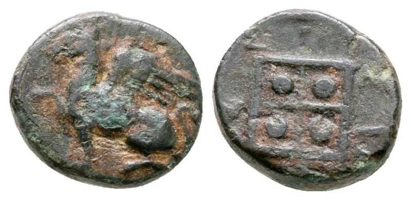 Thrace. Abdera circa 425-350 BC. 
Chalkous Æ

10 mm, 1,10 g



very fine