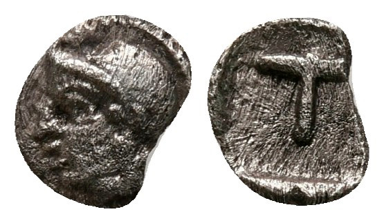 Arkadia. Tegea circa 423-400 BC. 
Tetartemorion AR

6 mm, 0,15 g



very ...