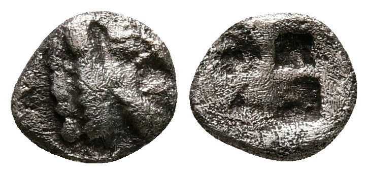 Asia Minor. Uncertain mint circa 500-450 BC. 
Hemiobol AR

8 mm, 0,32 g


...