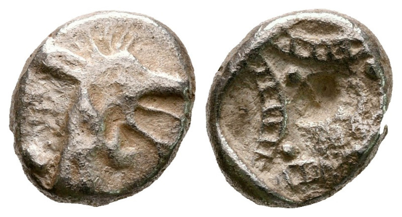 Caria. Kindya circa 510-480 BC. 
Tetrobol AR

11 mm, 1,74 g



nearly ver...