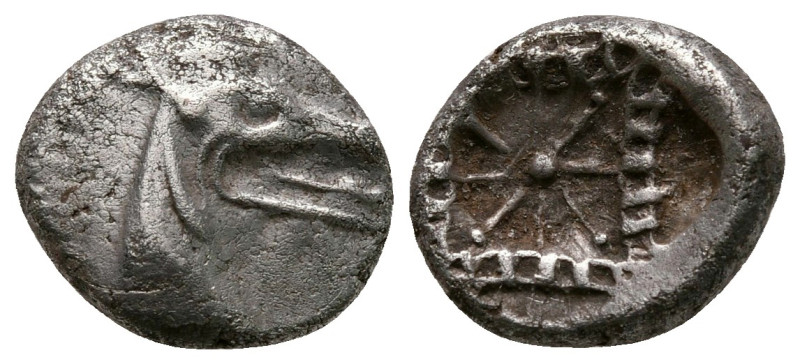 Caria. Kindya circa 510-480 BC. 
Tetrobol AR

12 mm, 1,60 g



very fine