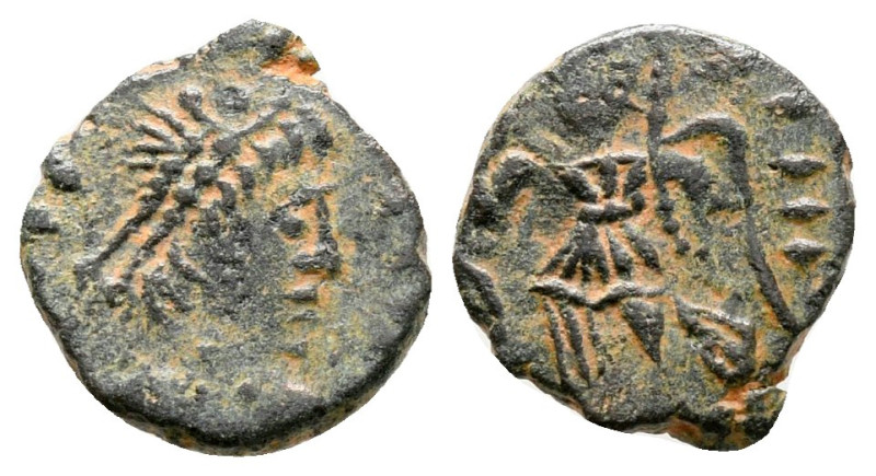 Uncertain Germanic Tribes. AD 450-480.
Nummus Æ

11 mm, 0,85 g



very fi...