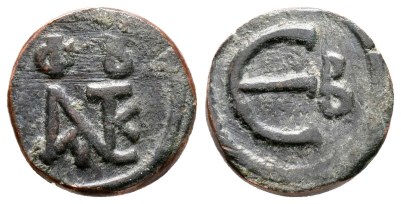 Justin II AD 565-578. Constantinople
Pentanummium Æ

13 mm, 1,68 g



ver...