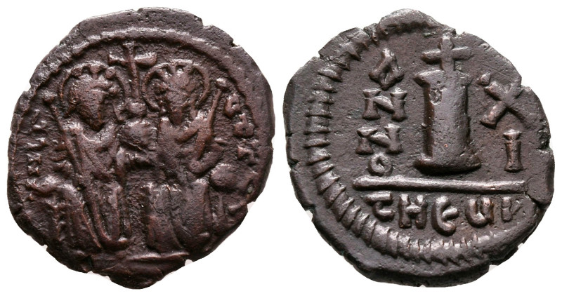 Justin II and Sophia AD 565-578. Theoupolis (Antioch)
Decanummium Æ

20 mm, 3...