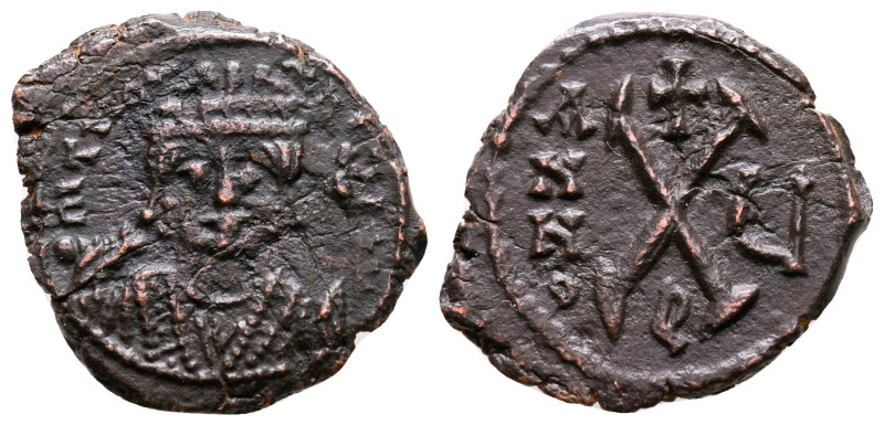 Tiberius II Constantine AD 578-582. Theoupolis (Antioch)
Decanummium Æ

20 mm...